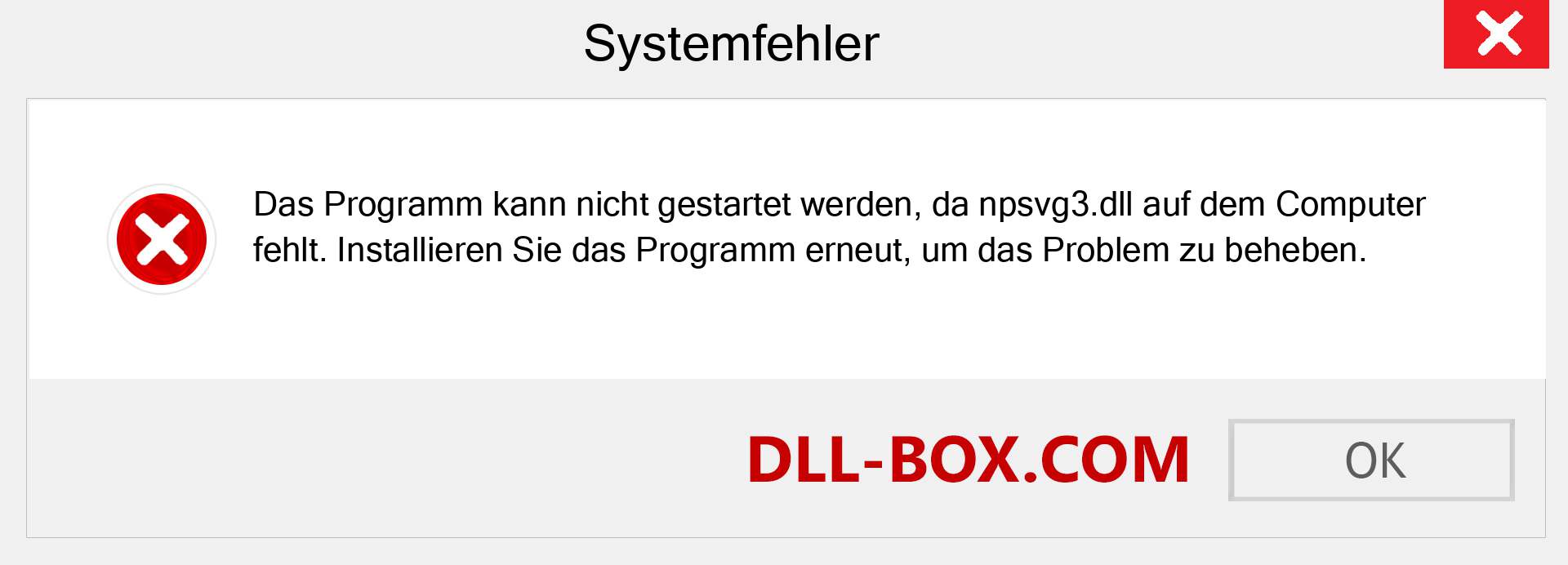 npsvg3.dll-Datei fehlt?. Download für Windows 7, 8, 10 - Fix npsvg3 dll Missing Error unter Windows, Fotos, Bildern