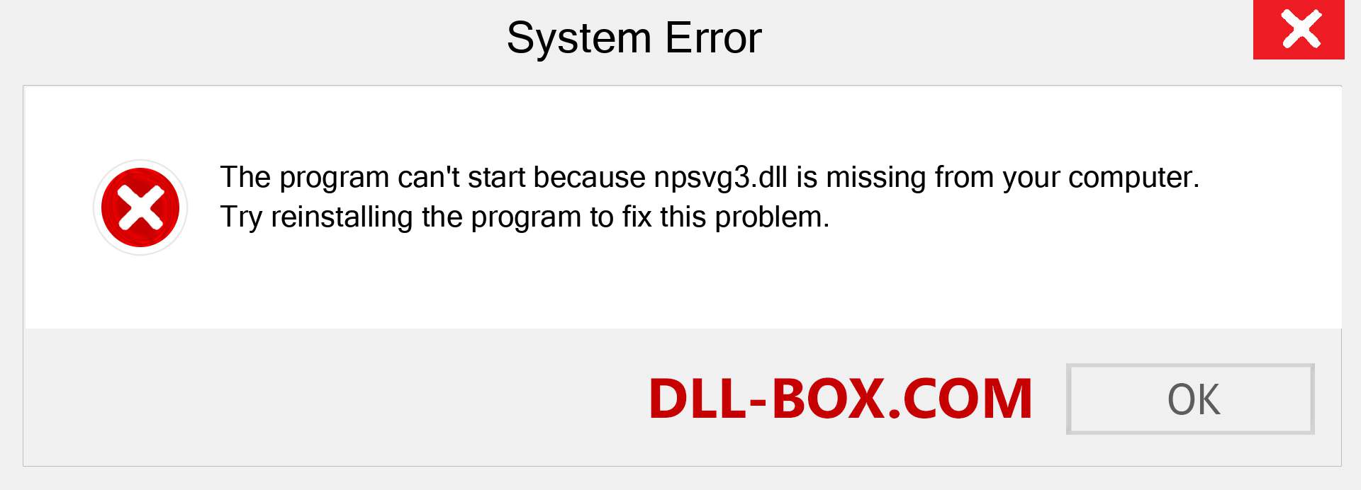  npsvg3.dll file is missing?. Download for Windows 7, 8, 10 - Fix  npsvg3 dll Missing Error on Windows, photos, images